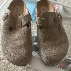 Grey Birkenstock clogs. NEVER WORN. Brand new.